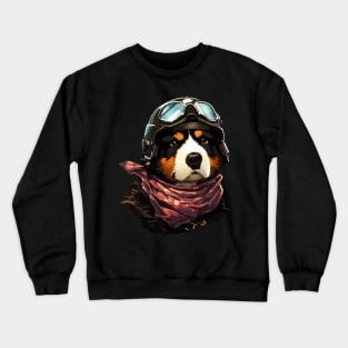 Cute Bernese Mountain Dog Adventurer Portrait Crewneck Sweatshirt